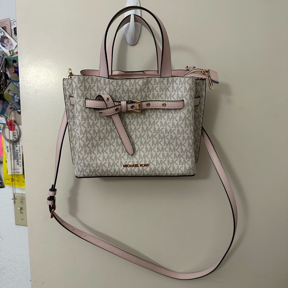 Michael Kors Pink and Cream Crossbody Bag
